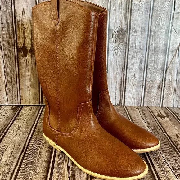 Cat & Jack Tall Riding Boots Big Girls Size 5 Brown NWT - Picture 2 of 8